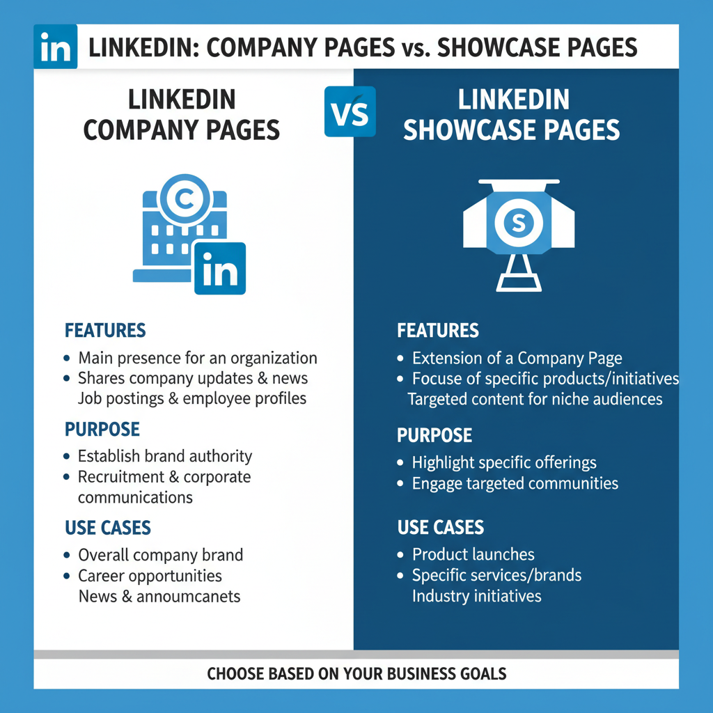 Company Pages vs. Showcase Pages — how many linkedin company pages can i have