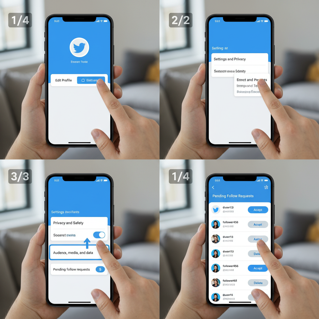 Desktop — how to accept followers on twitter and manage requests