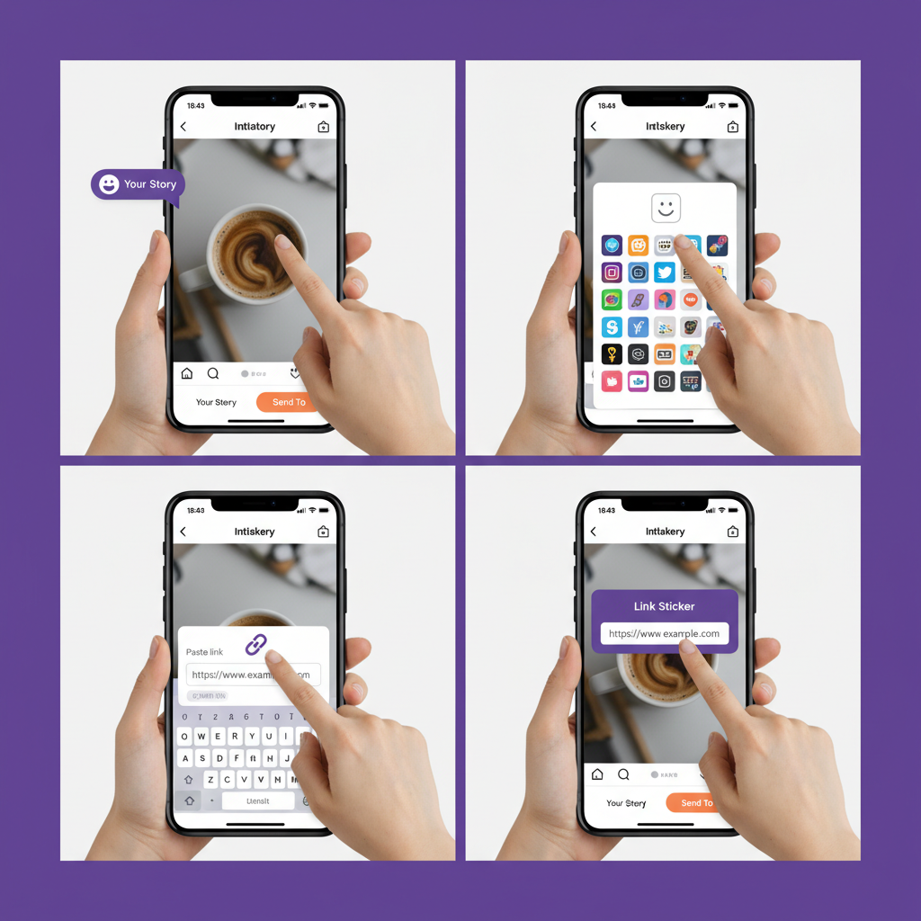 Locating the Link Sticker Tool in the Story Editor — how to add a clickable link to instagram story