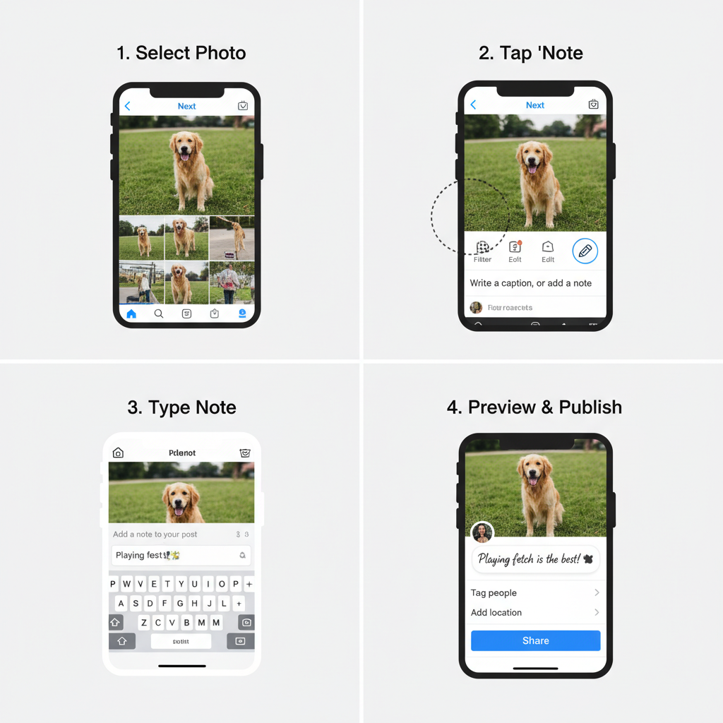 Step-by-Step Guide: Adding a Note to a New Post Before Publishing — how to add a note to a post on instagram
