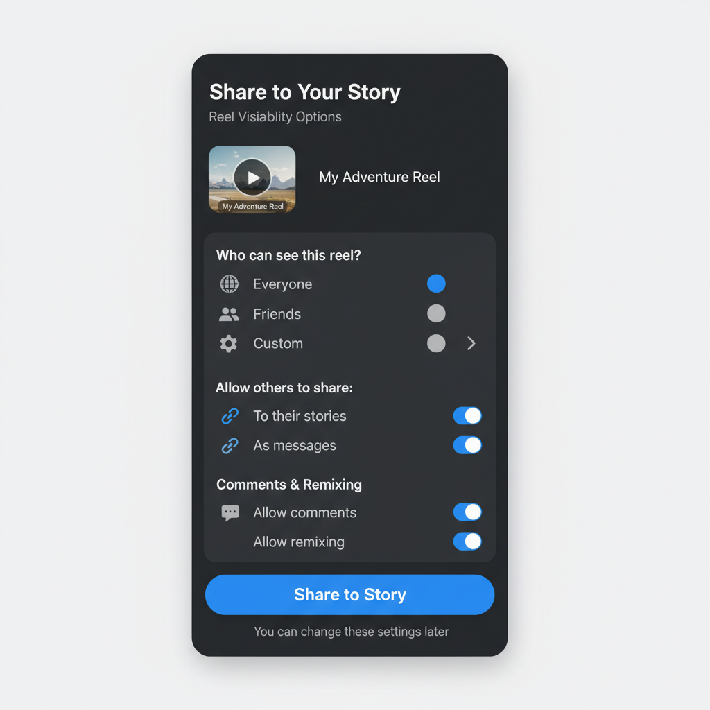 Check Reel Privacy Settings — how to add a reel to your story on instagram
