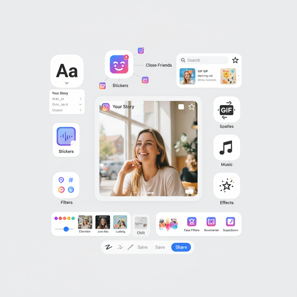 Choose “Camera” or “Gallery” Option from the Bottom Menu — how to add image to instagram story
