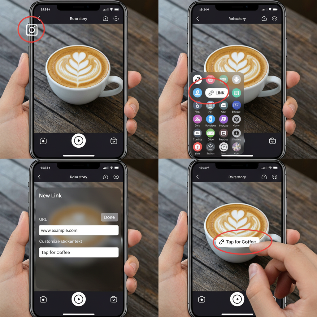 Navigate to Story Creation and Select the Link Sticker — how to add links to instagram story