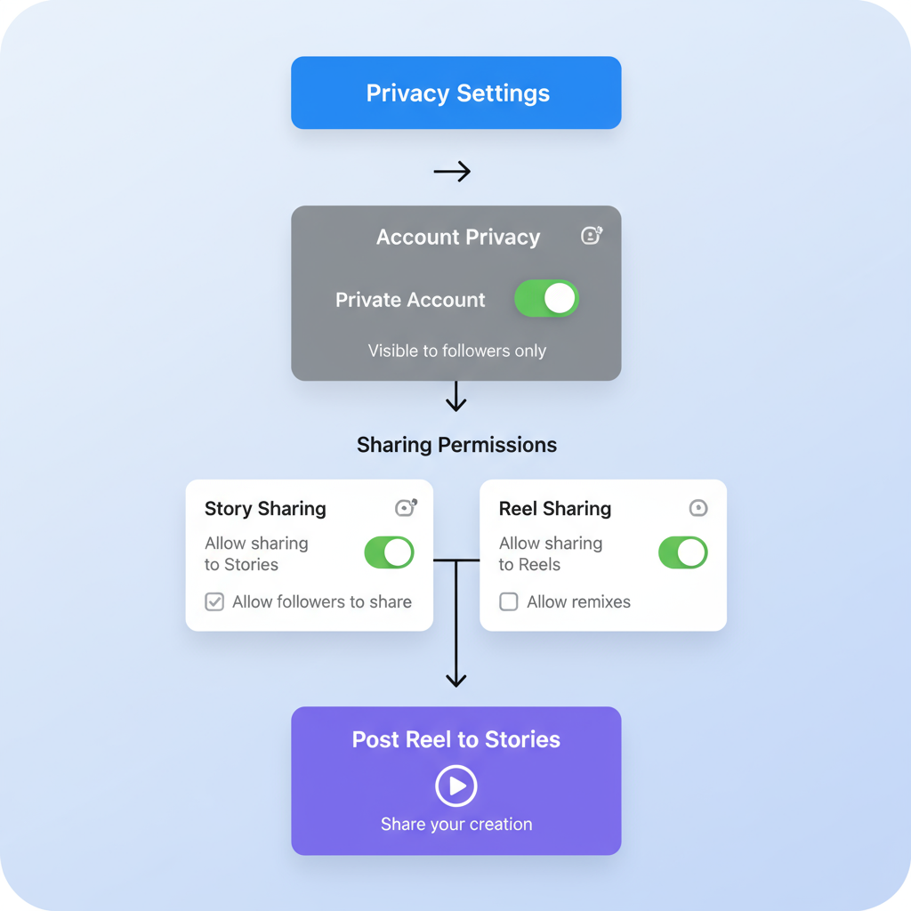 Check Privacy Settings Before Sharing — how to add reels to your instagram story