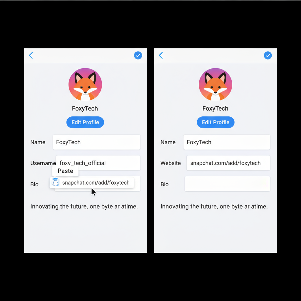 On Android: — how to add snapchat link
