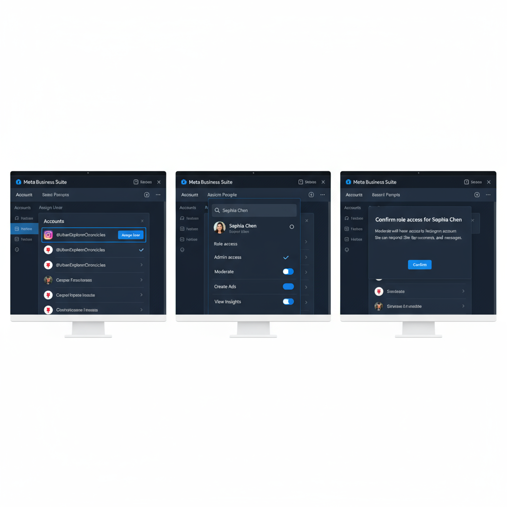 Adding a User via Facebook Business Suite (Meta Business Manager) — how to add user to instagram account