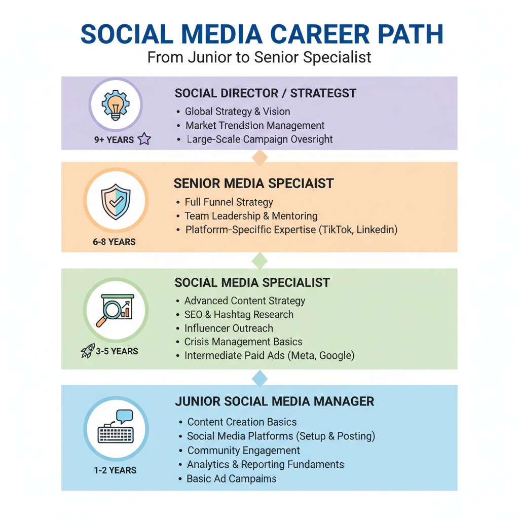 Action Steps — how to become a successful senior social media specialist