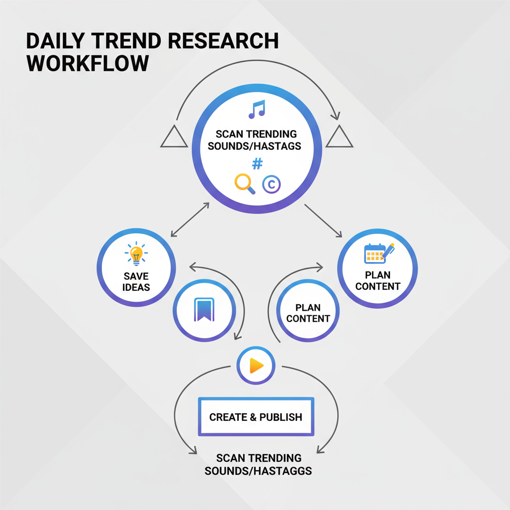 Daily Trend Research Workflow: — how to blow up on tiktok fast 2024