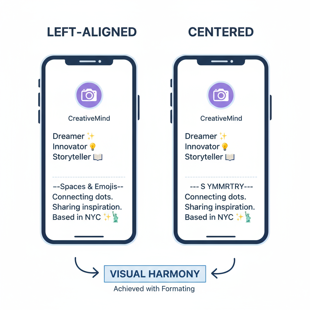 Limitations to Keep in Mind — how to center your instagram bio