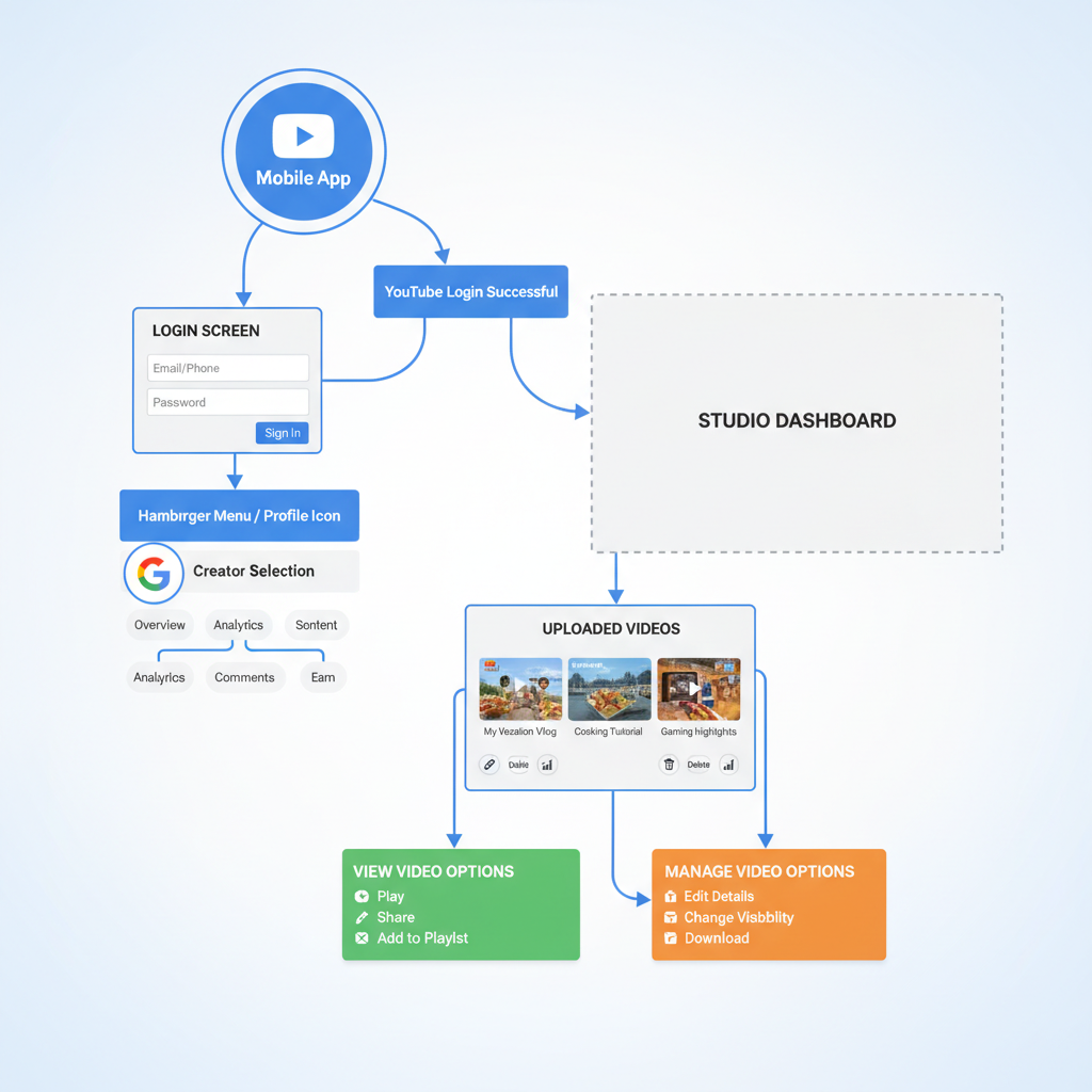 Navigating to YouTube Studio — how to check my videos on youtube