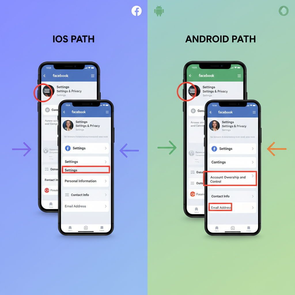 Steps on Desktop — how to check what email you used for facebook