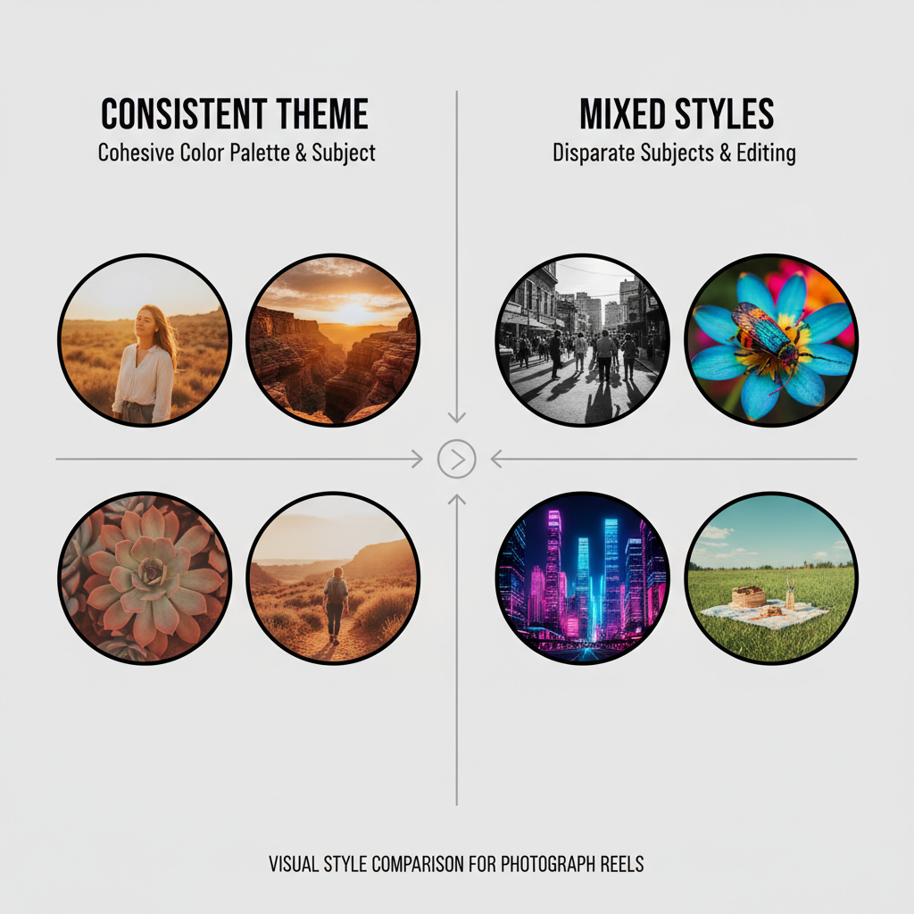 Choose a Consistent Visual Style and Theme — how to create engaging photograph reels for social media