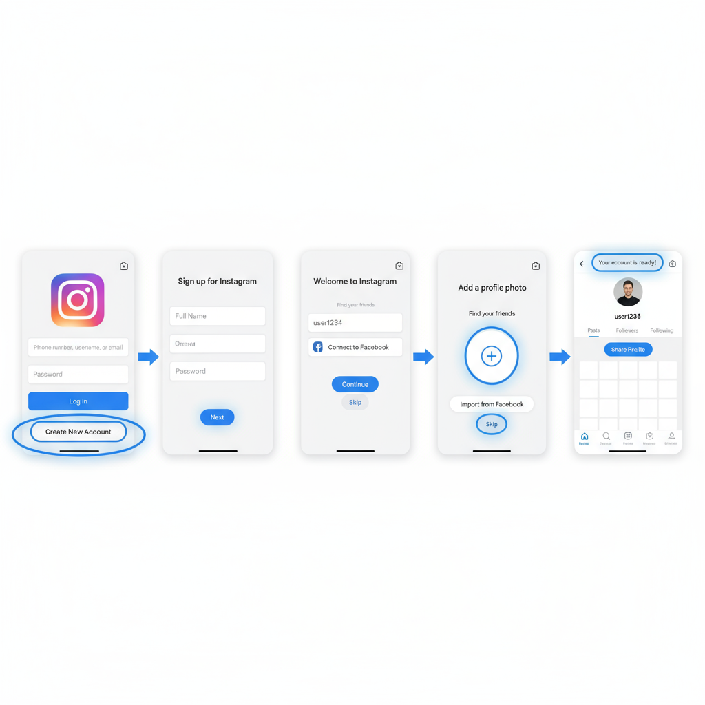On Instagram Mobile App (iOS/Android) — how to create multiple accounts on instagram