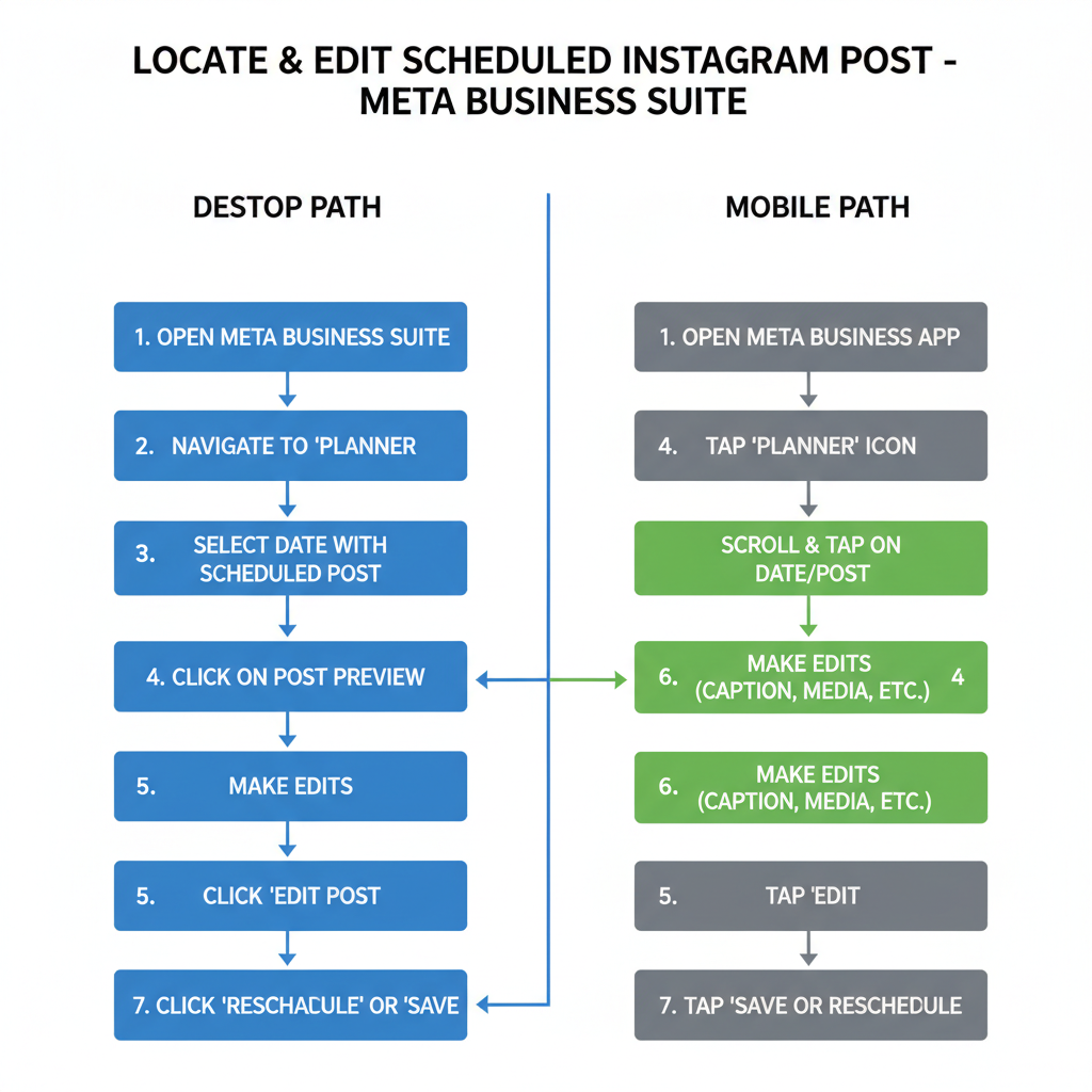 Accessing Scheduled Posts via Meta Business Suite — how to edit a scheduled post on instagram