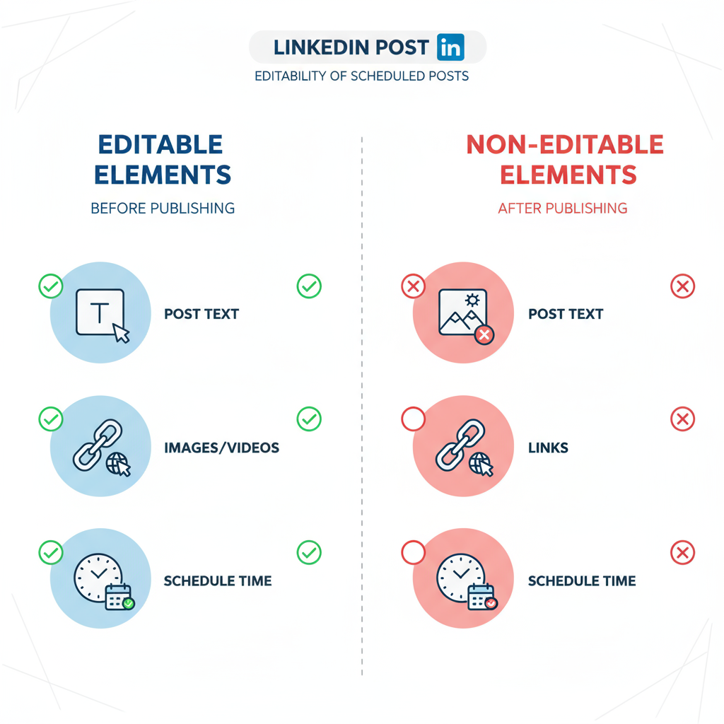 On Mobile App — how to edit scheduled posts on linkedin