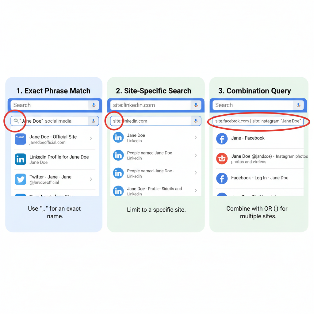 Steps: — how to find all social media accounts with username