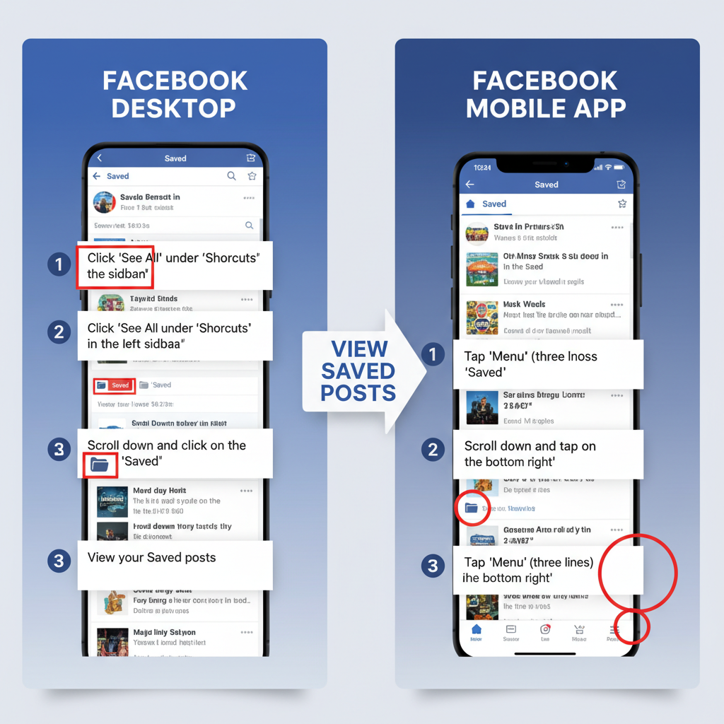 Where Saved Posts Appear on Desktop — how to find saved facebook posts