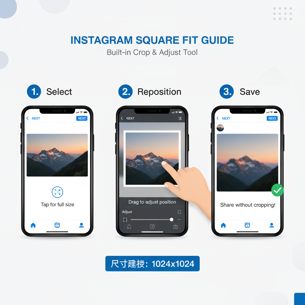 Method 1: Using Instagram’s Built-in Crop & Adjust Tool — how to fit image on instagram without cropping