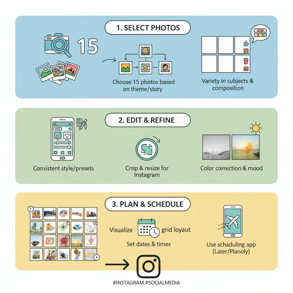 How to Get 15 Photos on Instagram and Plan Your Grid — how to get 15 photos on instagram