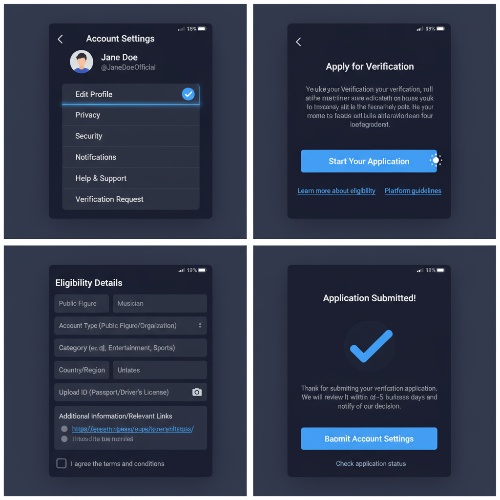 Steps to Apply for Twitter Verification via Account Settings — how to get and use twitter verified logo