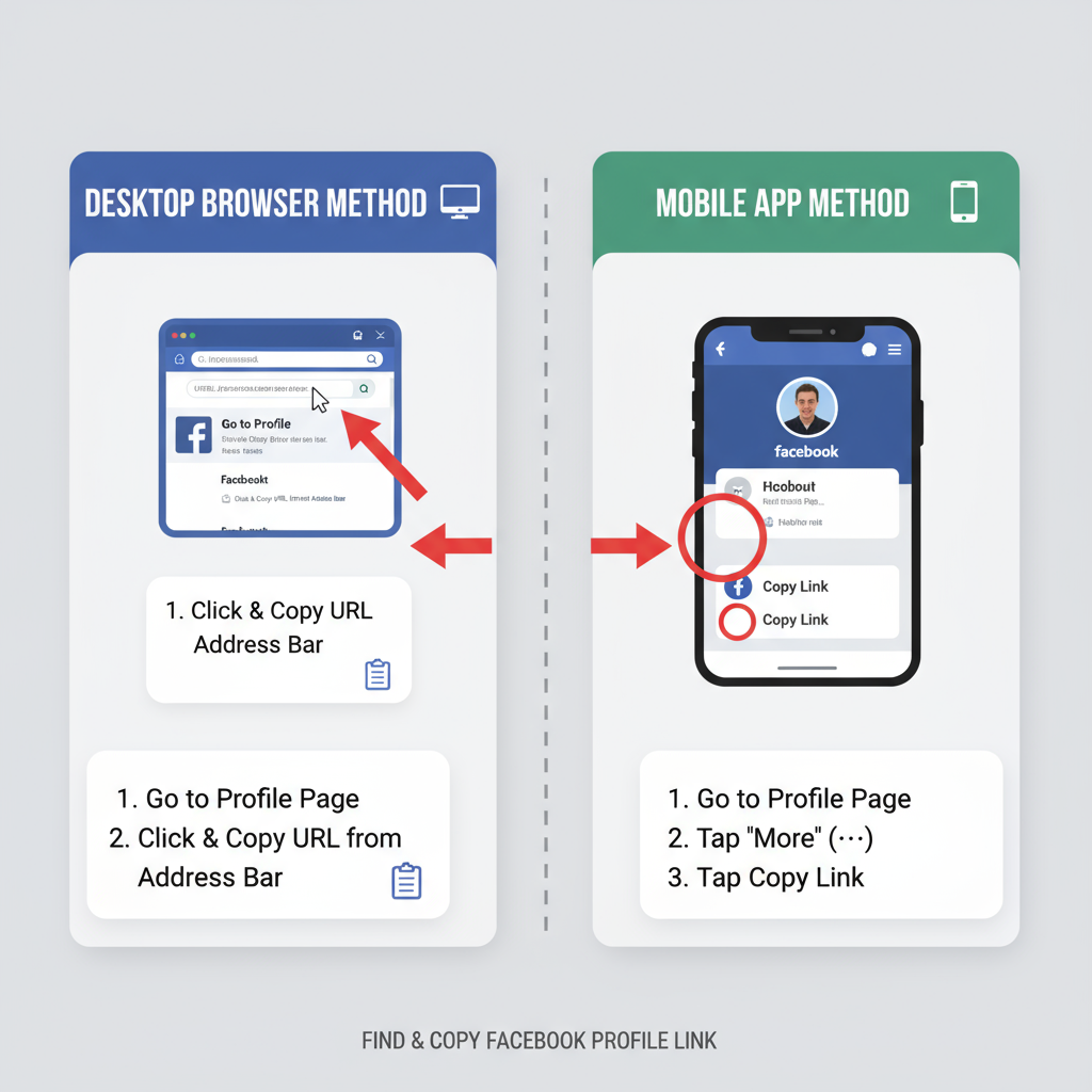 Step-by-Step Instructions — how to get link for facebook profile