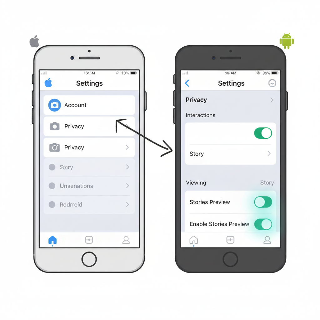 iOS and Android Settings: — how to get stories preview on instagram
