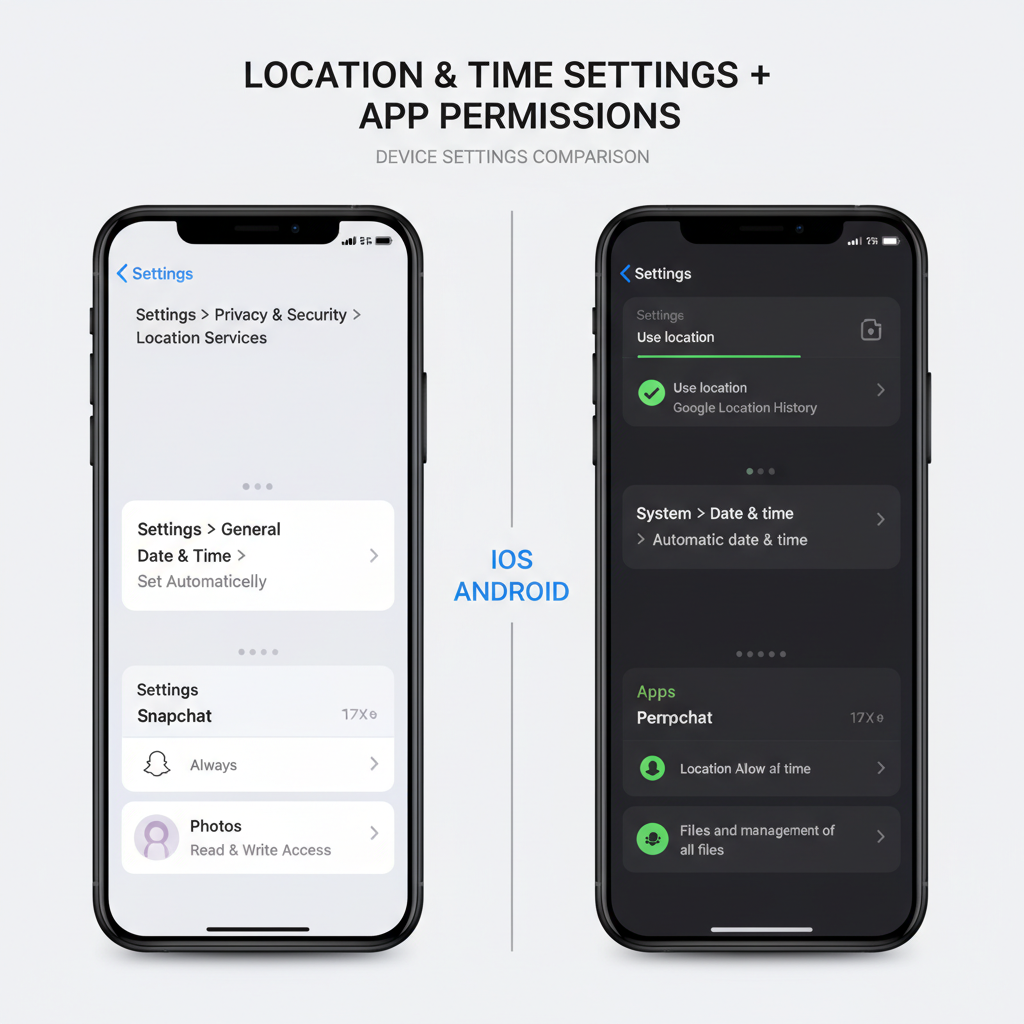 Enable Location and Time Settings on Your Device — how to get the time on a snapchat