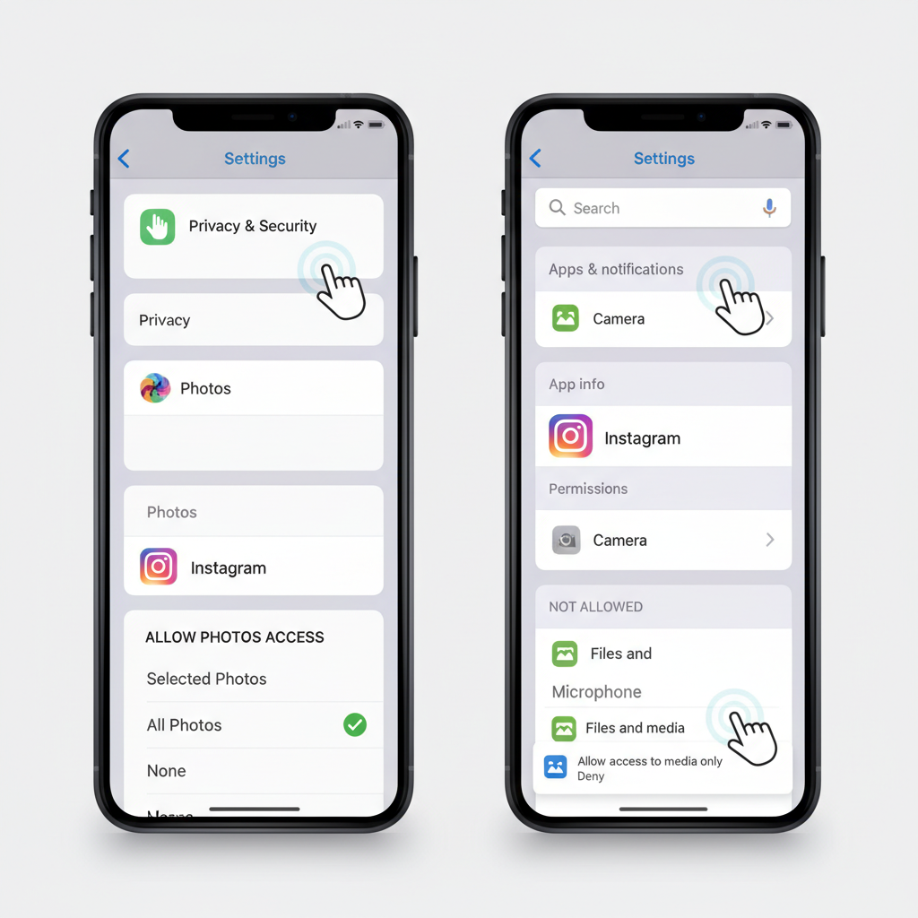 Check Instagram Permission Settings on iOS — how to give instagram photo access