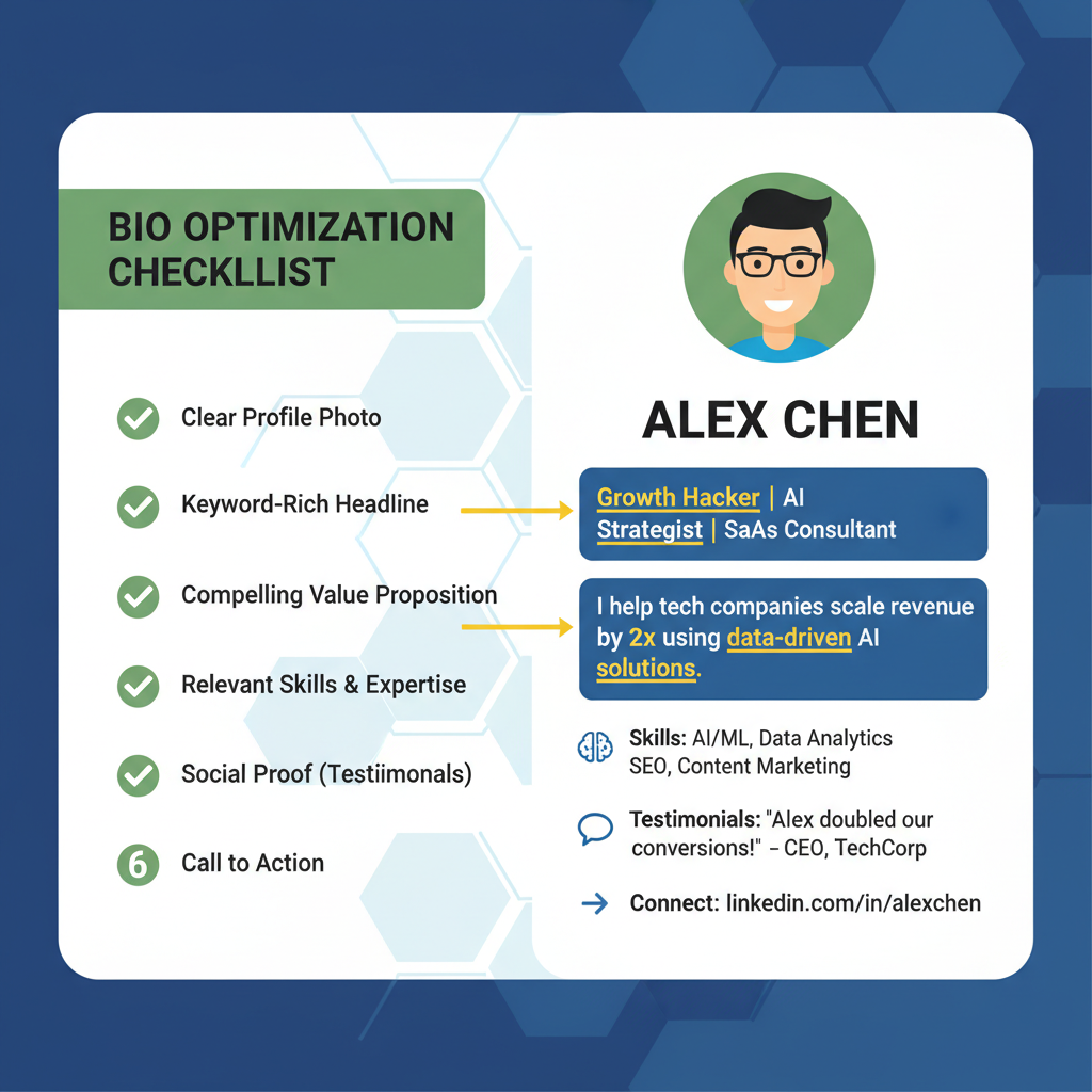 Optimize Instagram Bio with Keywords and Clear Value Proposition — how to grow insta followers organically