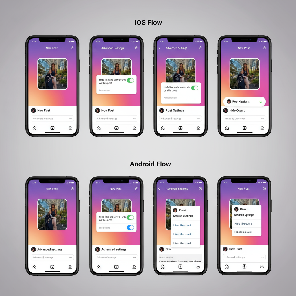 Step-by-Step Guide to Hide Likes Before Posting (Mobile App) — how to hide likes on instagram post