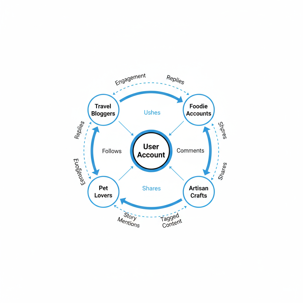 Follow and Interact with Relevant Niche Accounts Consistently — how to look connected on instagram