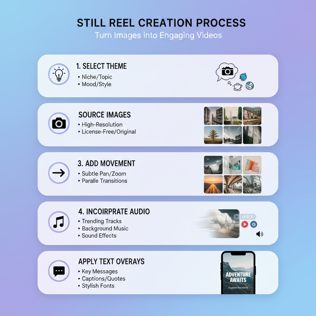 Choose a Theme or Story Flow — how to make an engaging still reel for instagram