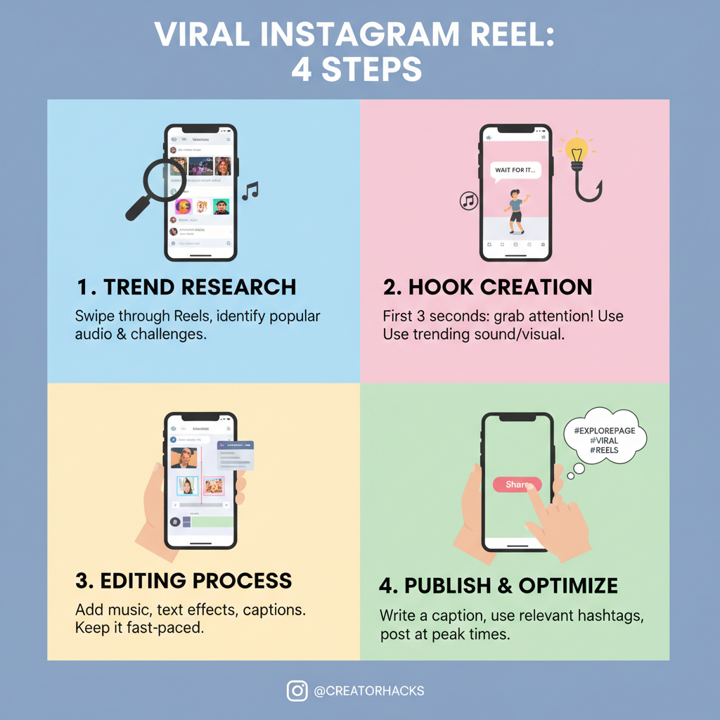 Study Trending Reel Formats and Audio in Your Niche — how to make your instagram reel go viral