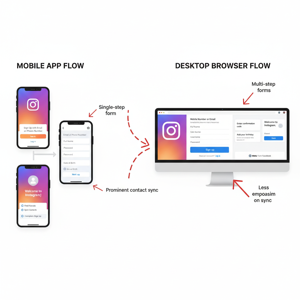 Choosing Between Mobile App and Desktop Sign-Up — how to open instagram account step by step