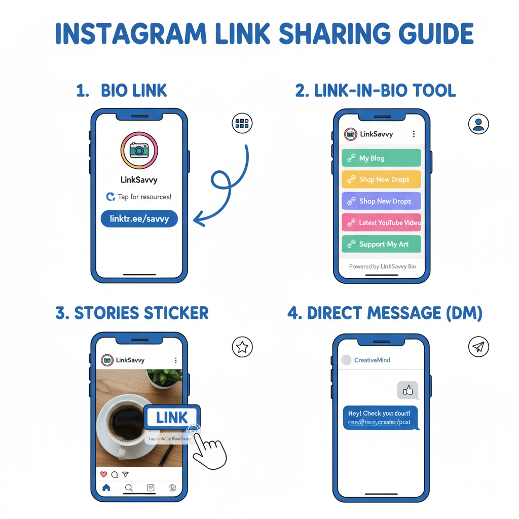 Use Link-in-Bio Tools to Host Multiple Links — how to post a link on instagram
