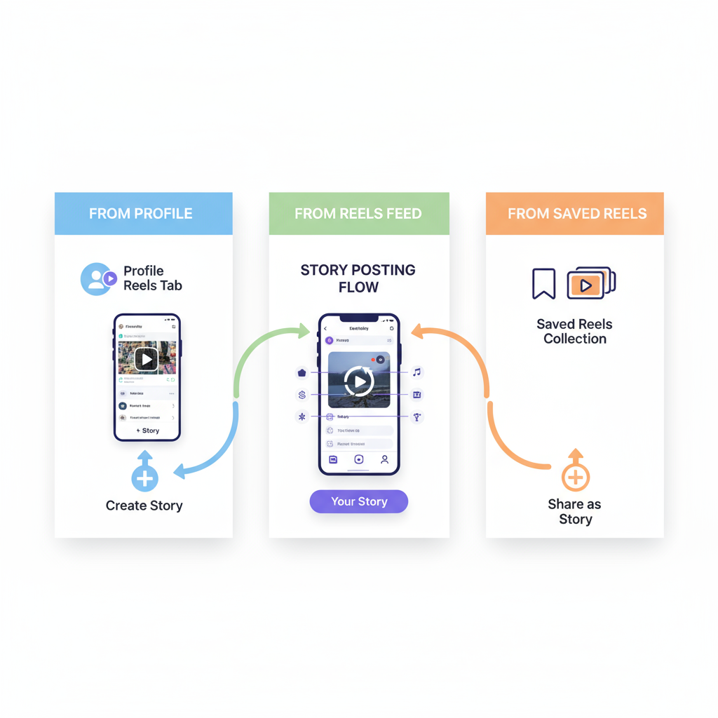 Sharing Your Own Reel to Your Story — how to post a reel on instagram story