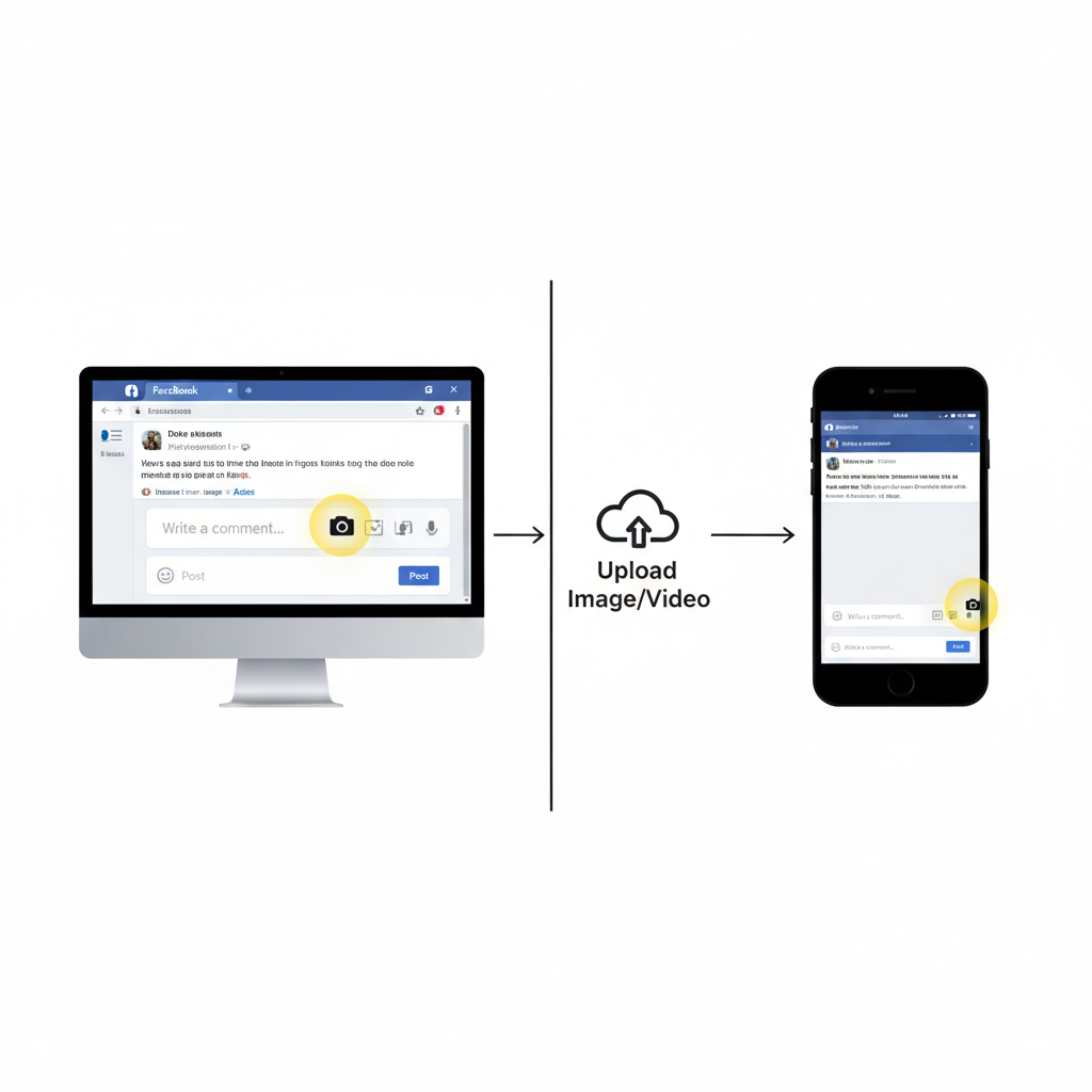 Device Differences: Desktop vs Mobile — how to post image in facebook comment