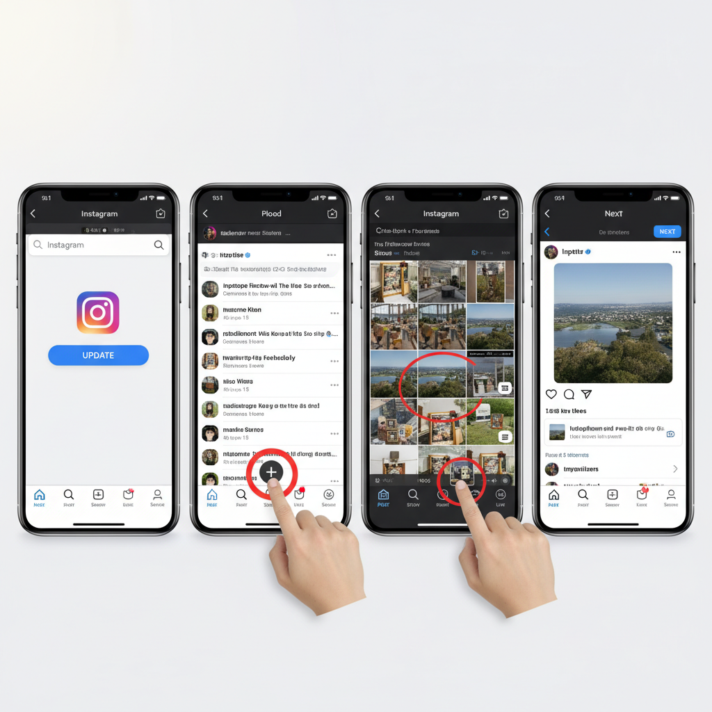 Choose Photo, Video, or Carousel from Camera Roll — how to post on instagram iphone