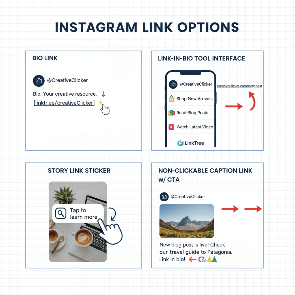 Use Link-in-Bio Tools for Multiple Links — how to put hyperlink in instagram post