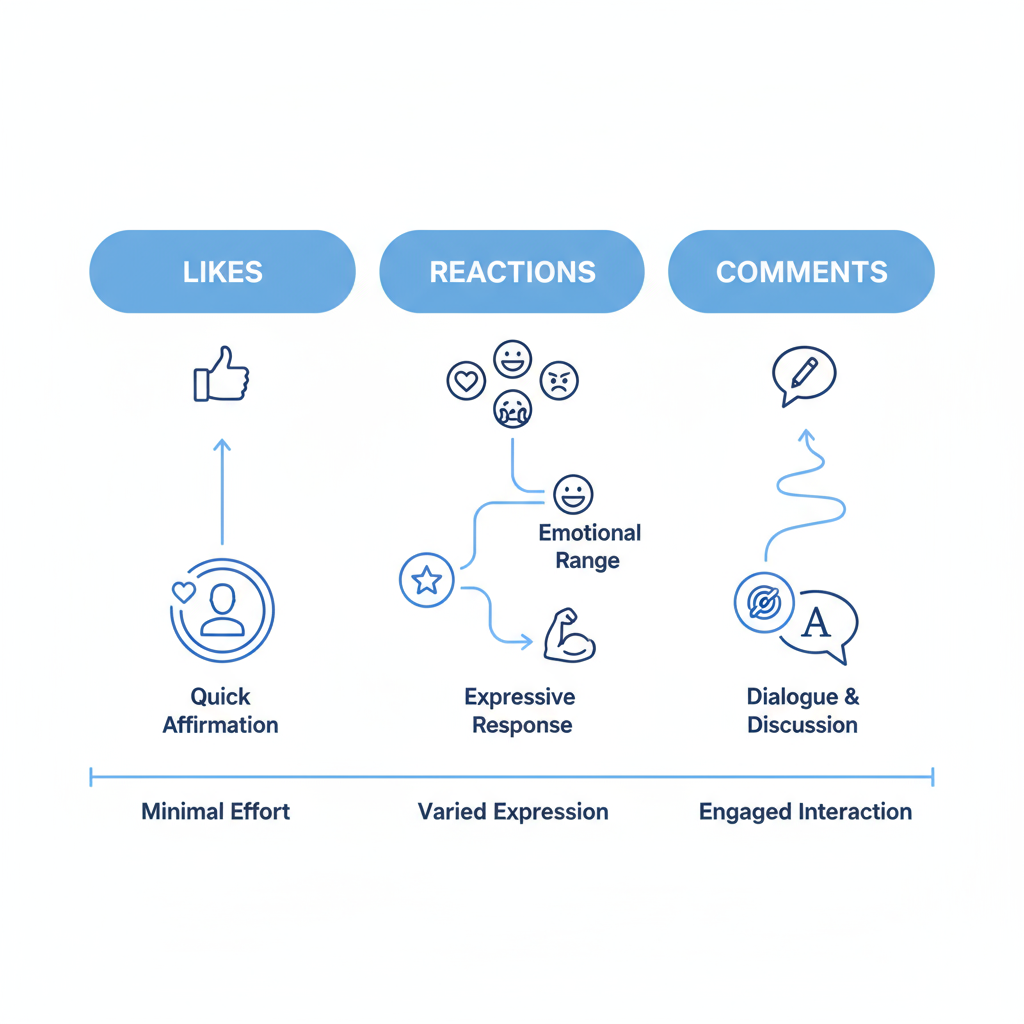 On Android — how to react to a post on facebook