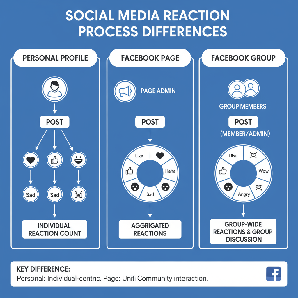 Reacting on Personal Profiles, Pages, and Groups — how to react to fb post