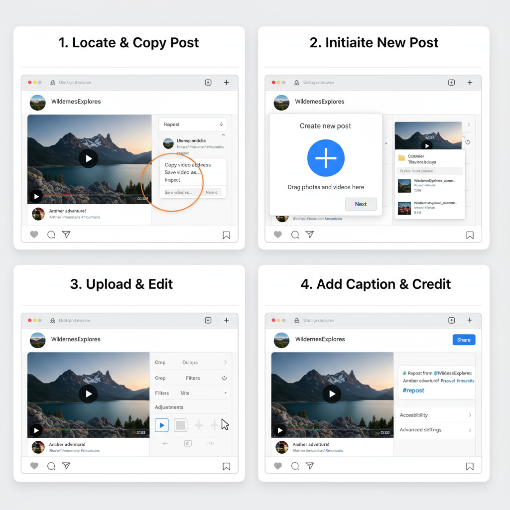 Instagram’s Native Limitations on Desktop Reposting — how to repost on instagram on computer