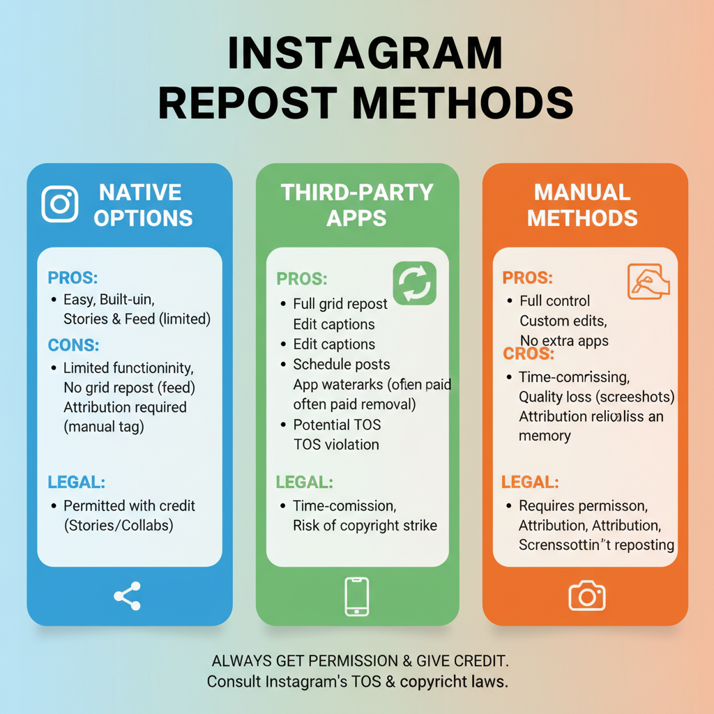 Manual Methods — how to repost on instagram