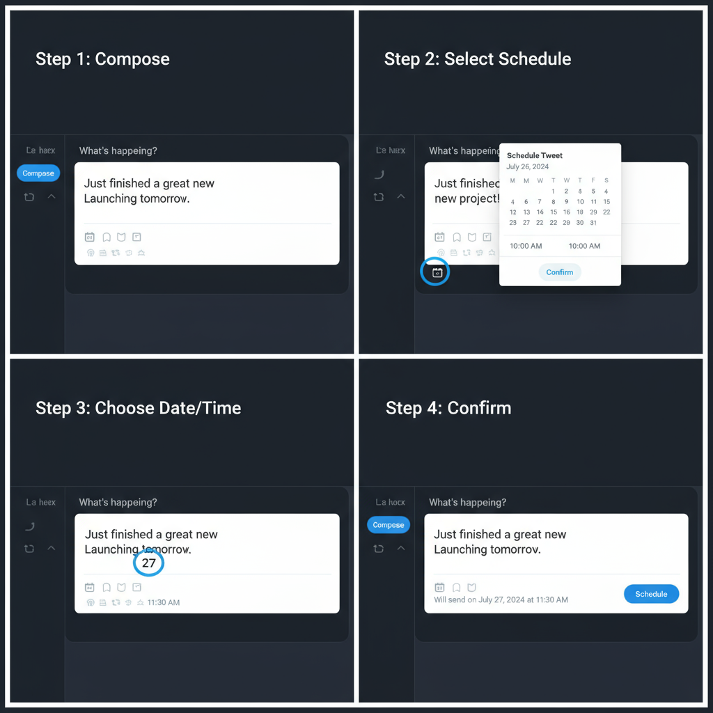 Overview of Twitter’s Native Tweet Scheduler — how to schedule a tweet on twitter