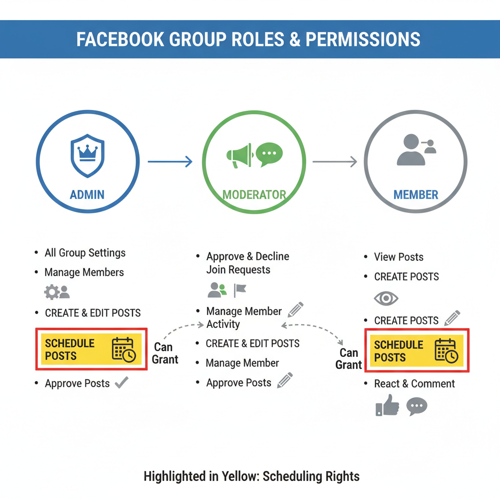 On Mobile — how to schedule group posts on facebook