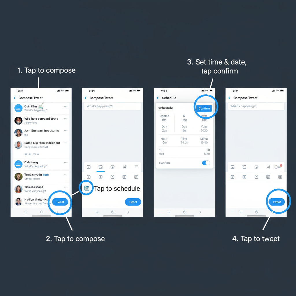 Steps: — how to schedule tweets on mobile