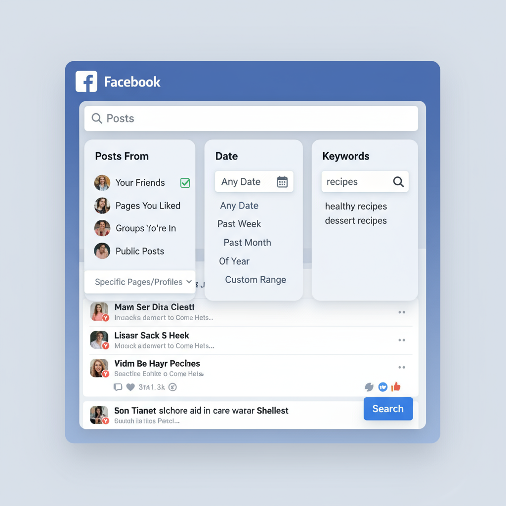 Applying Date Filters — how to search for a facebook post