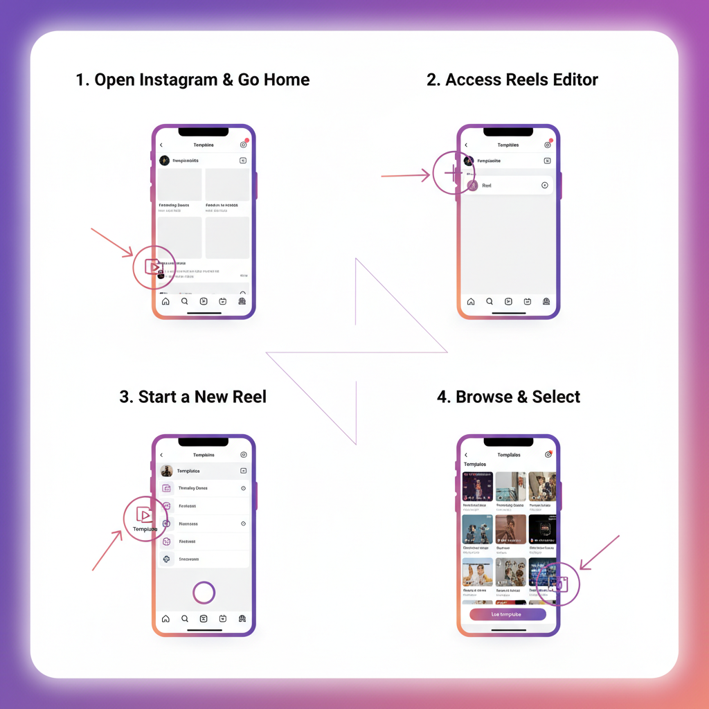 Browse Instagram’s Native Template Feature in the Reels Editor — how to search instagram templates