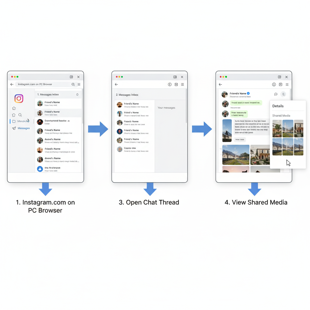 Checking Shared Media via Instagram Web Messages — how to see shared media on instagram pc