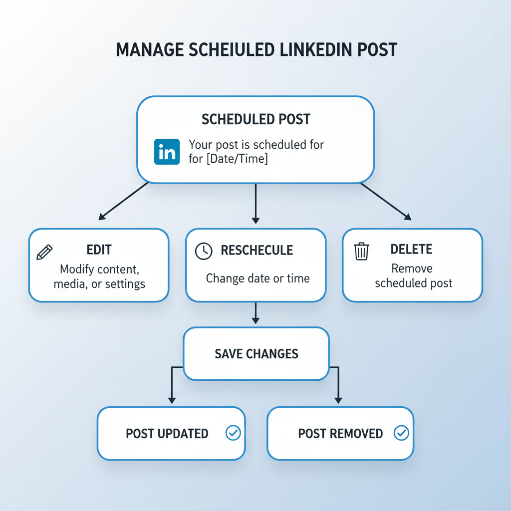 LinkedIn Desktop vs Mobile Scheduled Post View — how to see your scheduled posts on linkedin